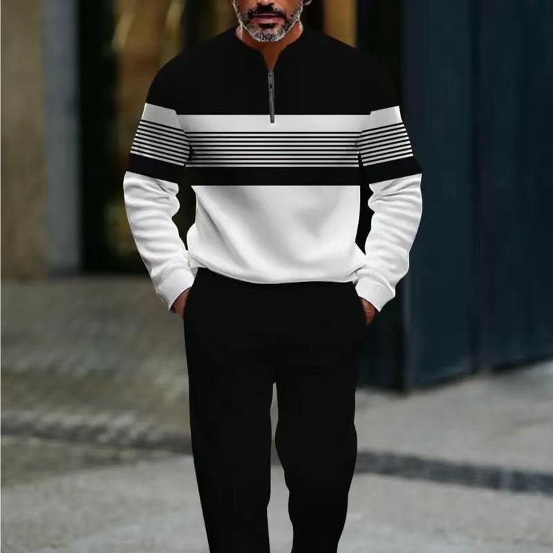 ⌛ Nur noch 3 Tage – 50 % auf alles! ⏰Herren-Set: Pullover mit grafischem Druck und Hose