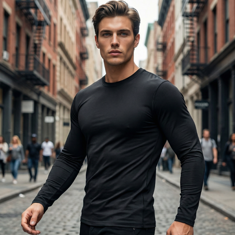 Langärmlige, schnelltrocknende Sportshirts für Herren