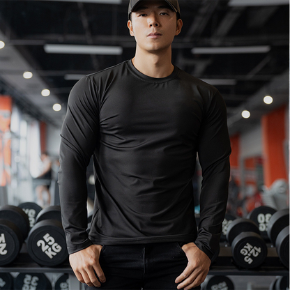 Langärmlige, schnelltrocknende Sportshirts für Herren