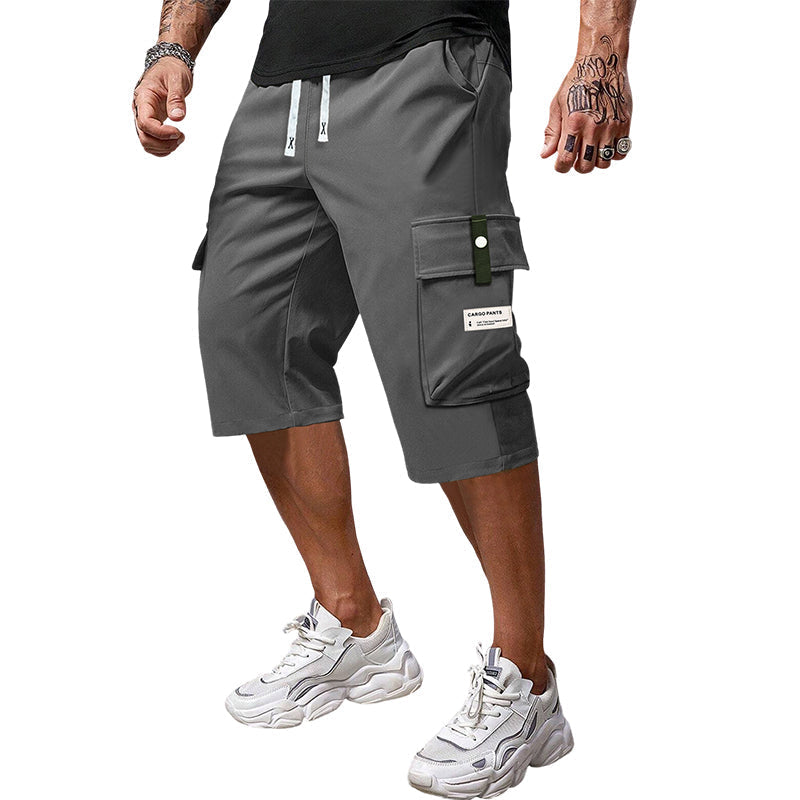 Lässige Herren-Capri-Cargohose mit Kordelzug