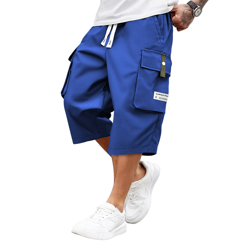 Lässige Herren-Capri-Cargohose mit Kordelzug