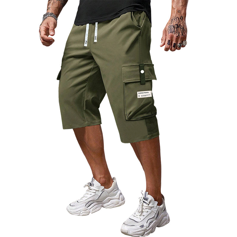 Lässige Herren-Capri-Cargohose mit Kordelzug
