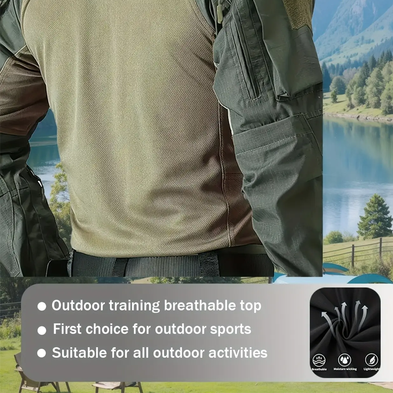 💎 50% RABATT! 💎 Langlebiges Multi-Pocket Outdoor- & Trainingsshirt – Atmungsaktiv, Robust & Taktisch Bereit 🌲💪