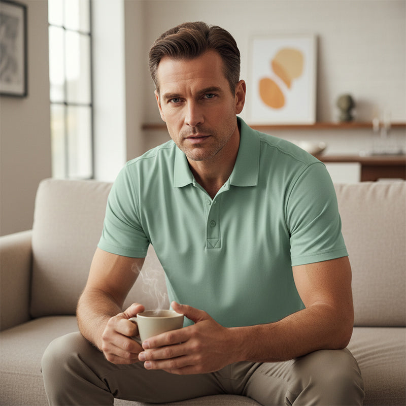 Herren schnell trocknendes Kurzarm-Hemdchen-Shirt mit Reverskragen