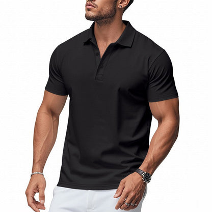Herren schnell trocknendes Kurzarm-Hemdchen-Shirt mit Reverskragen