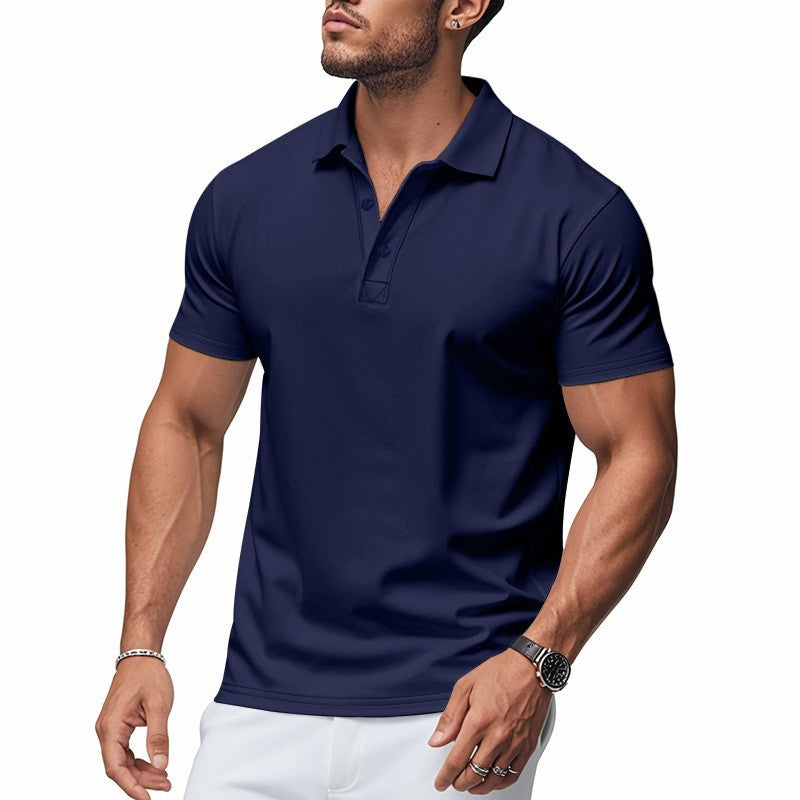 Herren schnell trocknendes Kurzarm-Hemdchen-Shirt mit Reverskragen