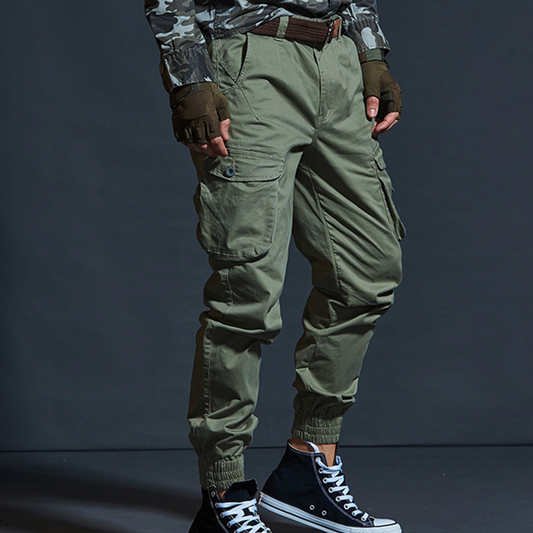 👖🔥 Herren Cargohose im Camouflage-Design – Slim Fit Jogger mit Bündchen, Mehrere Taschen