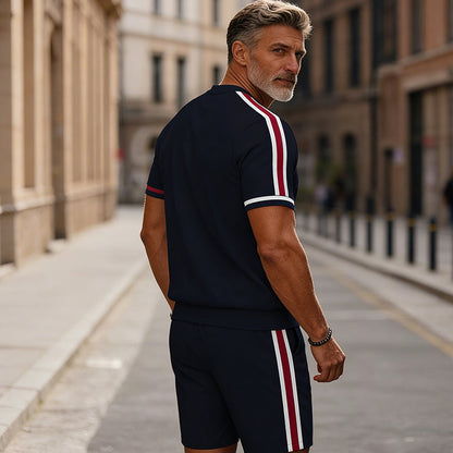 👕🩳 Herren 2-teiliges Set – Hemd & Shorts mit Viertelreißverschluss, Locker & Bequem📦Kostenloser Versand🔥