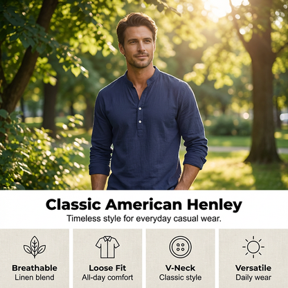 Lässiges Henley-T-Shirt für Herren📦Kostenloser Versand🔥