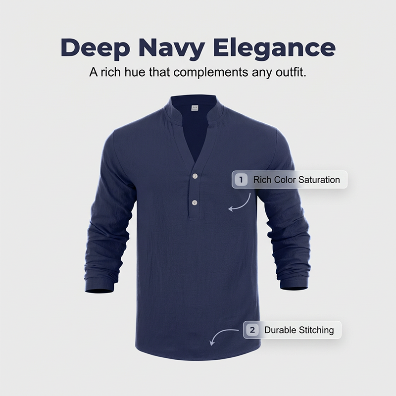 Lässiges Henley-T-Shirt für Herren📦Kostenloser Versand🔥