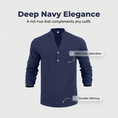 Lässiges Henley-T-Shirt für Herren📦Kostenloser Versand🔥