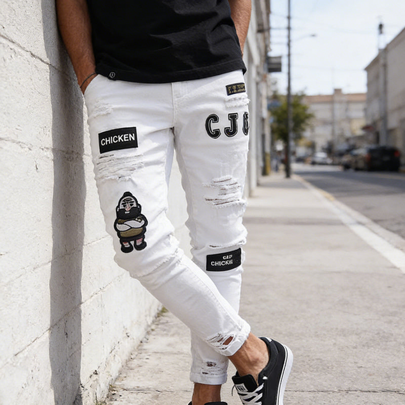👖🔥 Herren Jeans in Schwarz – Slim Fit mit Destroyed-Effekt, Moderner Streetstyle