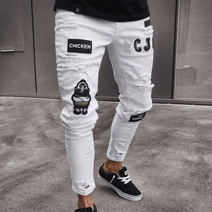 👖🔥 Herren Jeans in Schwarz – Slim Fit mit Destroyed-Effekt, Moderner Streetstyle