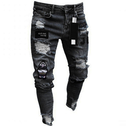 👖🔥 Herren Jeans in Schwarz – Slim Fit mit Destroyed-Effekt, Moderner Streetstyle