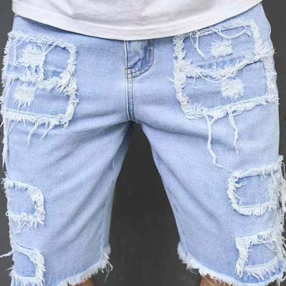 Herren-Ripped-Denim-Shorts mit Fransen-Details📦Kostenloser Versand🔥