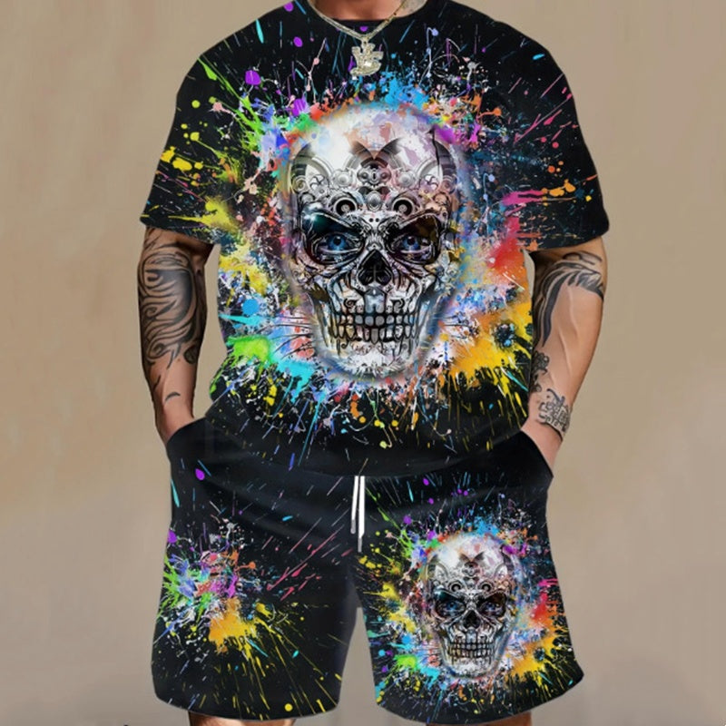 🕶️👕 Herren Freizeit-Set – Digitalprint, Kurzarm, Modern & Stylisch📦Kostenloser Versand🔥
