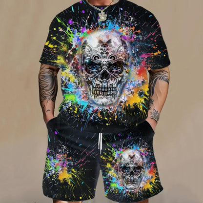 🕶️👕 Herren Freizeit-Set – Digitalprint, Kurzarm, Modern & Stylisch📦Kostenloser Versand🔥
