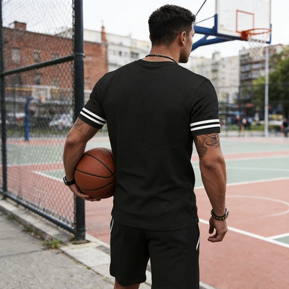 2-teiliges Set aus gestreiftem T-Shirt und Shorts für Herren📦Kostenloser Versand🔥