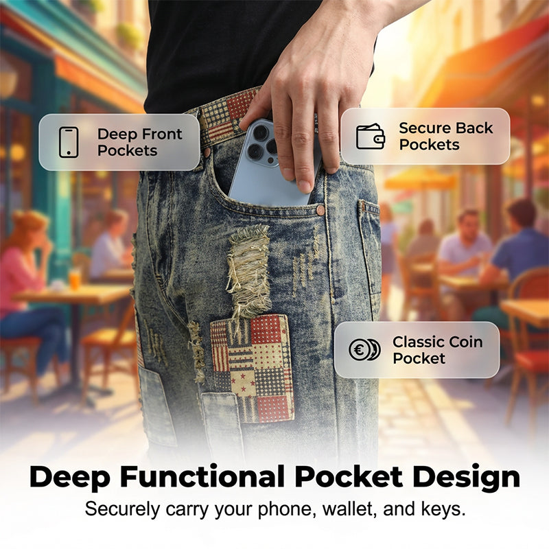 Destroyed-Jeansshorts für Herren mit Patches – lässig, auffällig & bequem