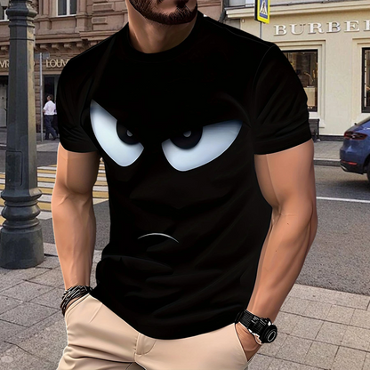 Herren Streetwear Graphic T-Shirt mit Augen-Print