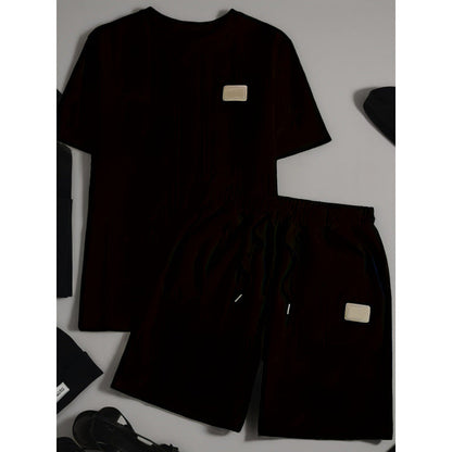 ✨🎑Sonderangebot + kostenloser Versand 🔥 Lässiges einfarbiges Zweiteiler-Set für Herren