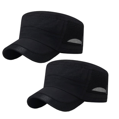 Outdoor-Flachmütze mit Mesh-Einsätzen – atmungsaktiv, leicht & bequem – ideal für Wandern, Golf & Alltag🧢⛳