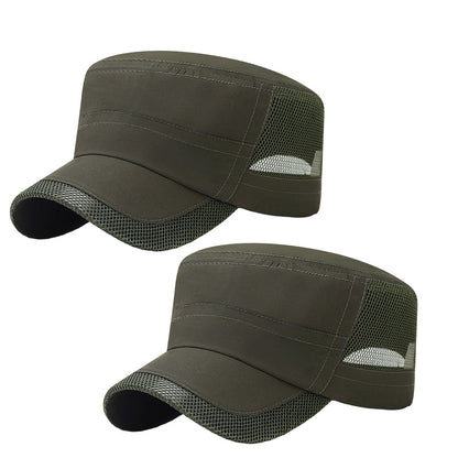Outdoor-Flachmütze mit Mesh-Einsätzen – atmungsaktiv, leicht & bequem – ideal für Wandern, Golf & Alltag🧢⛳