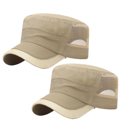 Outdoor-Flachmütze mit Mesh-Einsätzen – atmungsaktiv, leicht & bequem – ideal für Wandern, Golf & Alltag🧢⛳