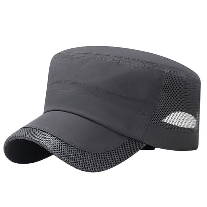 Outdoor-Flachmütze mit Mesh-Einsätzen – atmungsaktiv, leicht & bequem – ideal für Wandern, Golf & Alltag🧢⛳