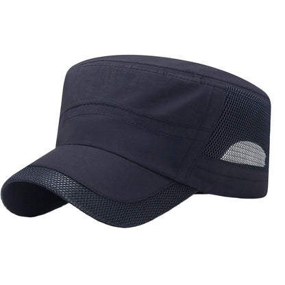 Outdoor-Flachmütze mit Mesh-Einsätzen – atmungsaktiv, leicht & bequem – ideal für Wandern, Golf & Alltag🧢⛳