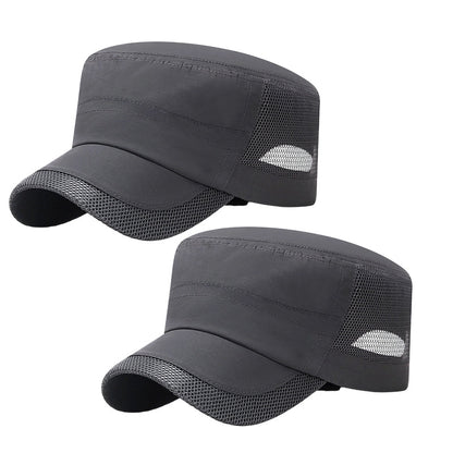 Outdoor-Flachmütze mit Mesh-Einsätzen – atmungsaktiv, leicht & bequem – ideal für Wandern, Golf & Alltag🧢⛳