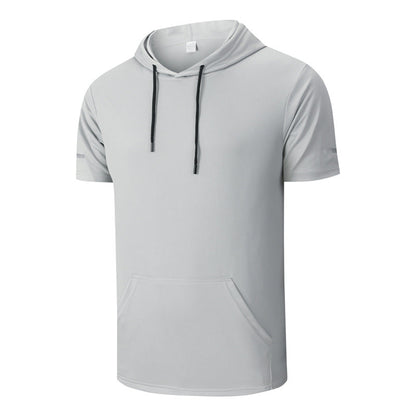 Herren Freizeit-Hoodie mit Kurzarm – schnelltrocknend, leicht & atmungsaktiv – ideal für Sport, Alltag & Reisen👕🏃‍♂️