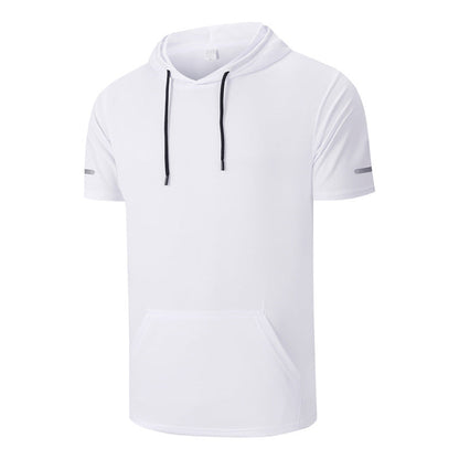 Herren Freizeit-Hoodie mit Kurzarm – schnelltrocknend, leicht & atmungsaktiv – ideal für Sport, Alltag & Reisen👕🏃‍♂️