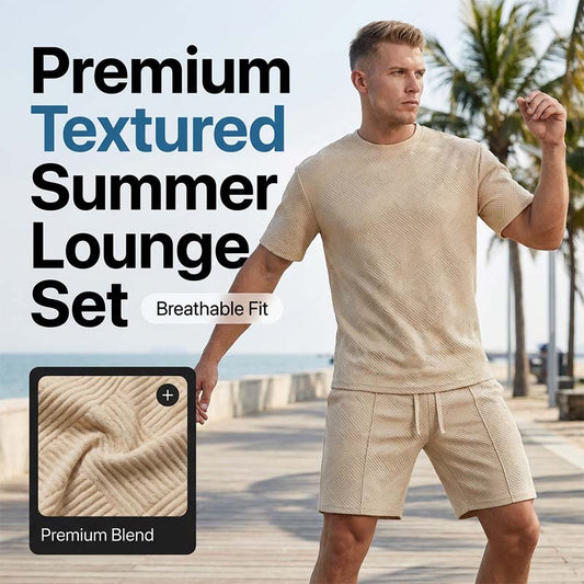 Strukturiertes 2-teiliges Herren-Set – Shirt & Shorts – lässig & sommerlich