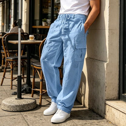 📢📢Letzter Tag – 50 % Rabatt!! ⏰Herren Cargo-Hose aus Baumwolle & Leinen 🌿 Locker, Atmungsaktiv & Alltagstauglich