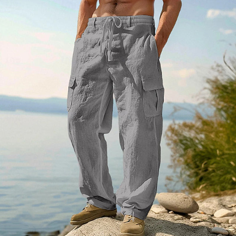 📢📢Letzter Tag – 50 % Rabatt!! ⏰Herren Cargo-Hose aus Baumwolle & Leinen 🌿 Locker, Atmungsaktiv & Alltagstauglich