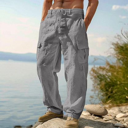 📢📢Letzter Tag – 50 % Rabatt!! ⏰Herren Cargo-Hose aus Baumwolle & Leinen 🌿 Locker, Atmungsaktiv & Alltagstauglich
