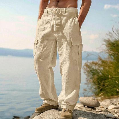 📢📢Letzter Tag – 50 % Rabatt!! ⏰Herren Cargo-Hose aus Baumwolle & Leinen 🌿 Locker, Atmungsaktiv & Alltagstauglich