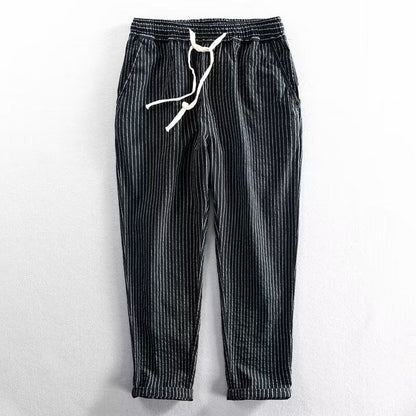 Herren Freizeithose aus Leinenmischung mit Streifenmuster – leicht, atmungsaktiv & bequem