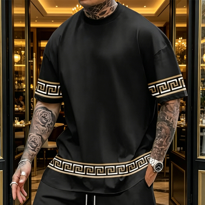 🌞 Sommerneuheiten – Jetzt bis zu 50% sparen! 💰2-teiliges Set für Herren – Kurzarm Shirt & Shorts ✨ Atmungsaktiv & Lockerer Schnitt