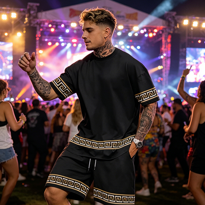 🌞 Sommerneuheiten – Jetzt bis zu 50% sparen! 💰2-teiliges Set für Herren – Kurzarm Shirt & Shorts ✨ Atmungsaktiv & Lockerer Schnitt