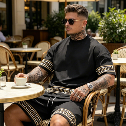 🌞 Sommerneuheiten – Jetzt bis zu 50% sparen! 💰2-teiliges Set für Herren – Kurzarm Shirt & Shorts ✨ Atmungsaktiv & Lockerer Schnitt