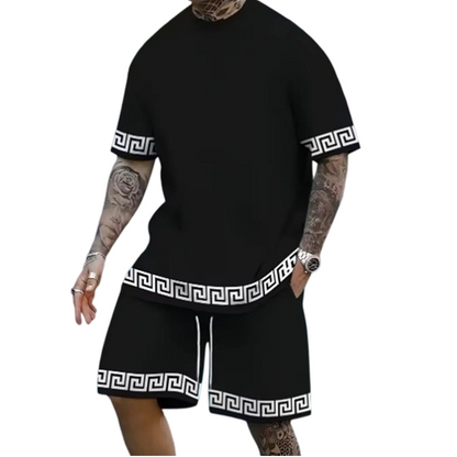 🌞 Sommerneuheiten – Jetzt bis zu 50% sparen! 💰2-teiliges Set für Herren – Kurzarm Shirt & Shorts ✨ Atmungsaktiv & Lockerer Schnitt