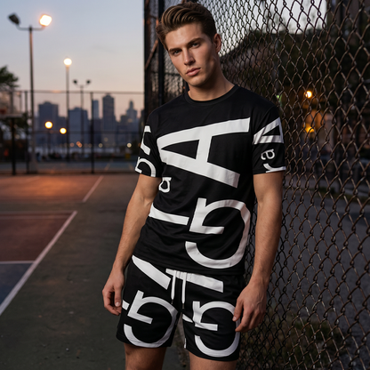 Herren Freizeit-Set mit modernem Grafikprint – Oberteil & Hose – bequem, stylisch & vielseitig – ideal für Sommer & Alltag👕👖