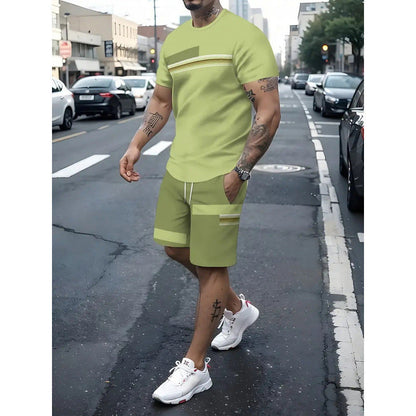 ⏰ 40 % RABATT – Nur für kurze Zeit 👕Herren-T-Shirt & Shorts 2-teiliges Set