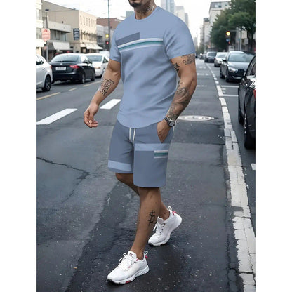 ⏰ 40 % RABATT – Nur für kurze Zeit 👕Herren-T-Shirt & Shorts 2-teiliges Set