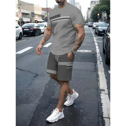 ⏰ 40 % RABATT – Nur für kurze Zeit 👕Herren-T-Shirt & Shorts 2-teiliges Set