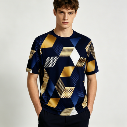 📢50 % Rabatt!! ⏰Herren-T-Shirt mit geometrischem 3D-Print