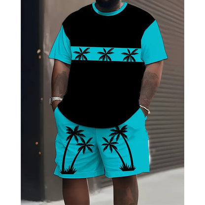 ⏰ 50 % RABATT – Nur für kurze Zeit ✨Herren Sommer-Set 🌴 Bedrucktes Oberteil & Shorts – Leicht und Bequem