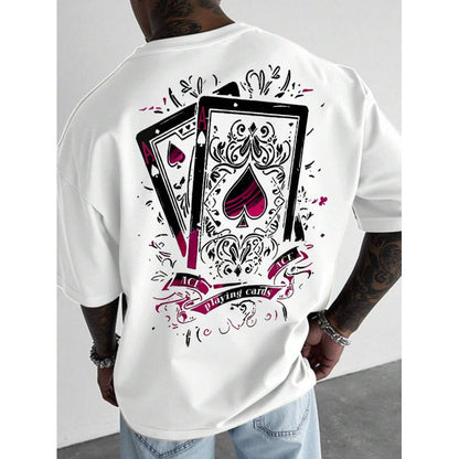 ⏰ 50 % RABATT – Nur für kurze Zeit ✨Herren-T-Shirt mit Spielkartenmotiv